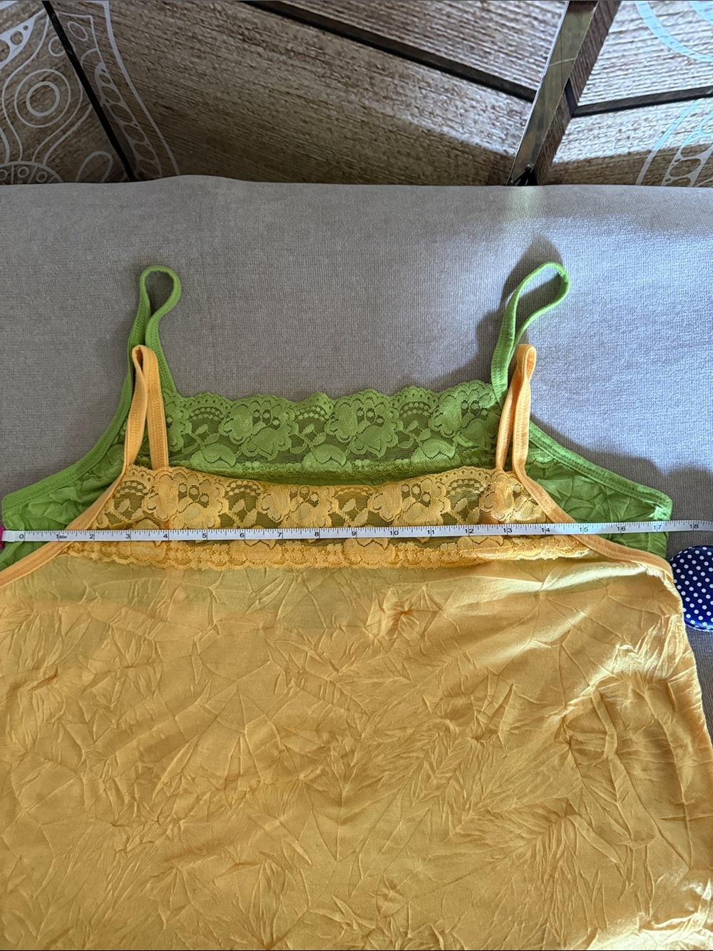 Maurices Lace-Trim Camisoles — Yellow & Lime - Picture 4 of 5